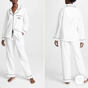 BedHead PJs Embroidered Mrs. Classic Pajama Set - NWT - White/Black - size M